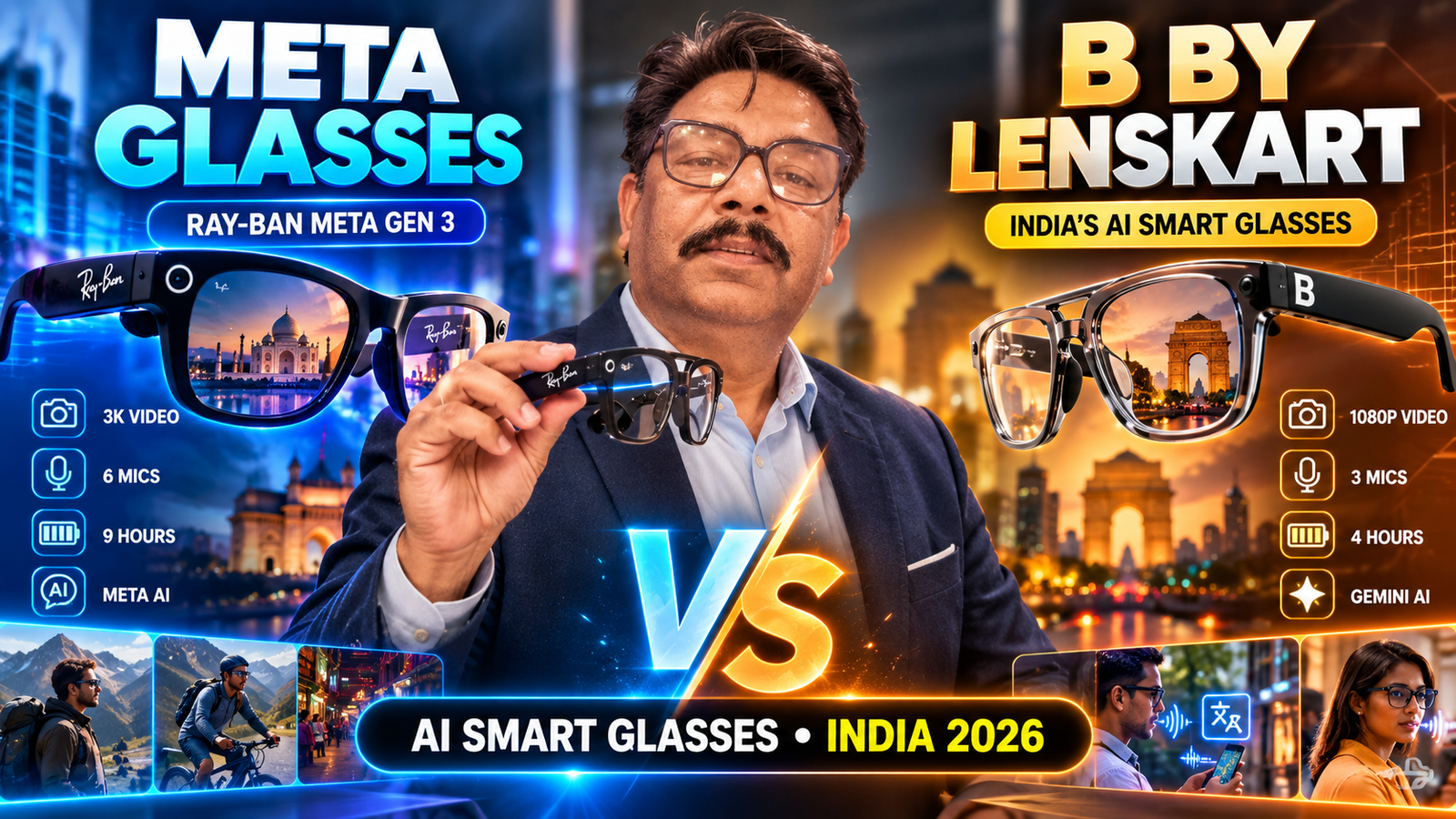 Meta Glasses vs B by Lenskart AI Smart Glasses Showdown