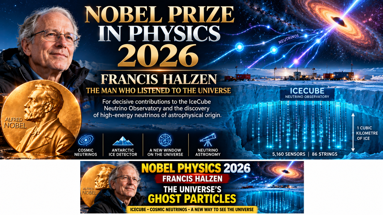 NOBEL PRIZE IN PHYSICS 2026 FRANCIS HALZEN THE MAN WHO LISTENED TO THE UNIVERSE IceCube • Cosmic Neutrinos • South Pole