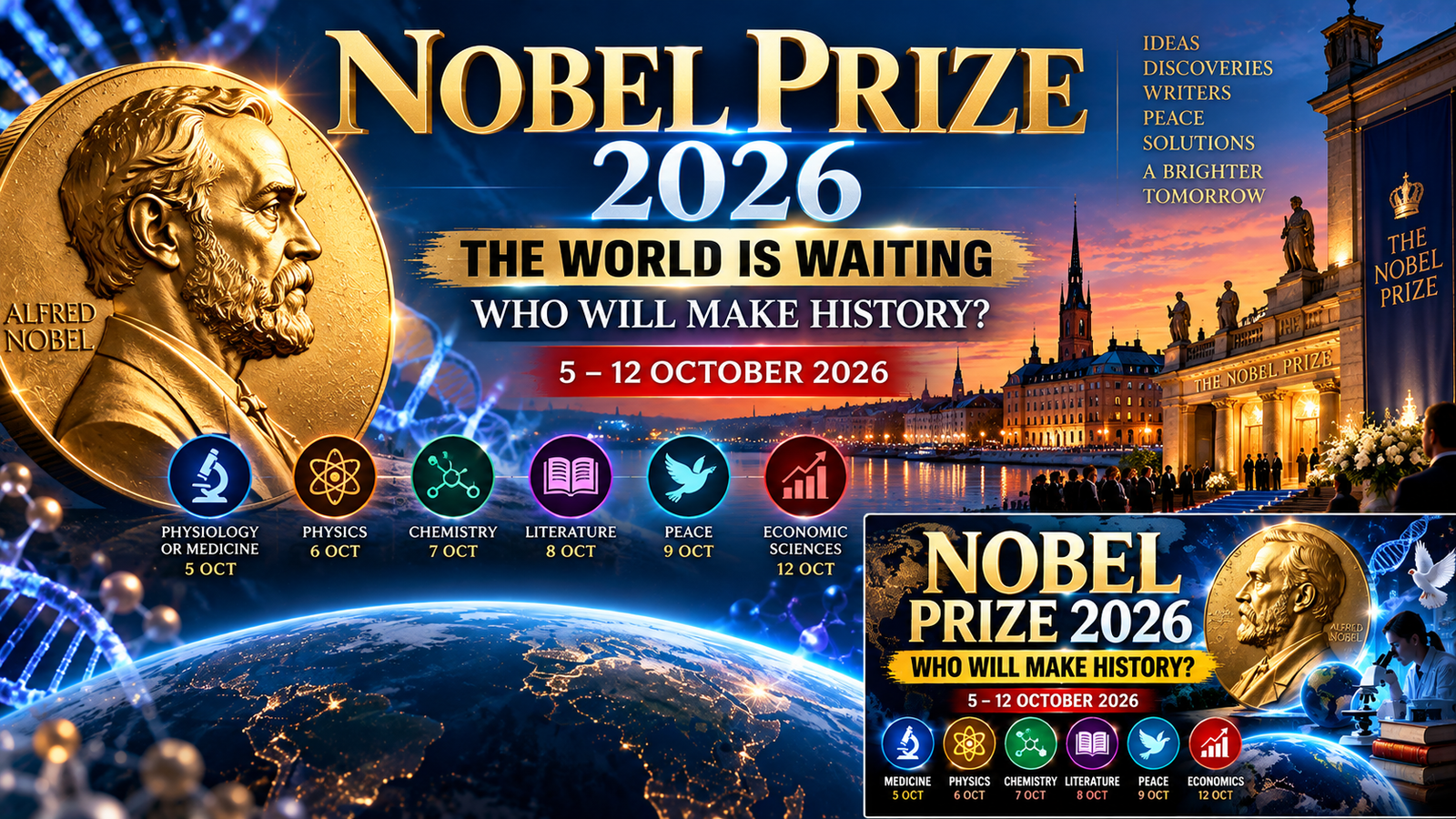 NOBEL PRIZE 2026 — THE WORLD IS WAITING Includes Alfred Nobe