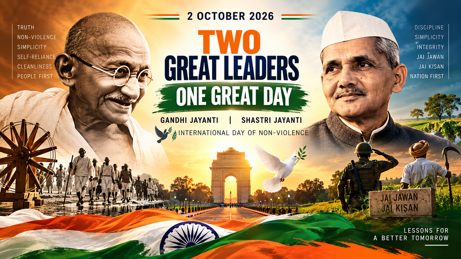 Gandhi Jayanti 2026 and Lal Bahadur Shastri Jayanti
