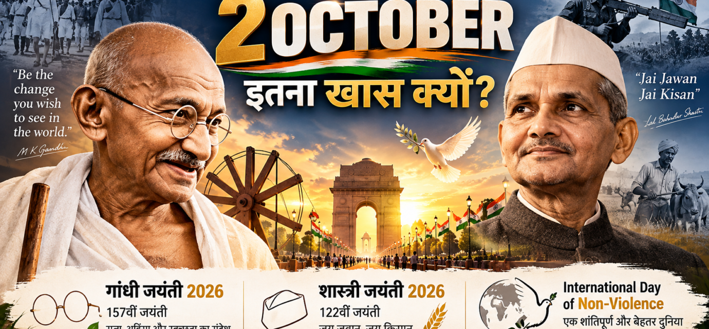 Gandhi Jayanti 2026 and Lal Bahadur Shastri Jayanti 2026 on 2 October