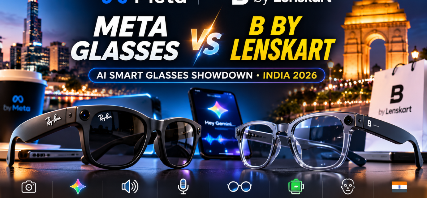 Meta Glasses vs B by Lenskart AI smart glasses comparison India 2026